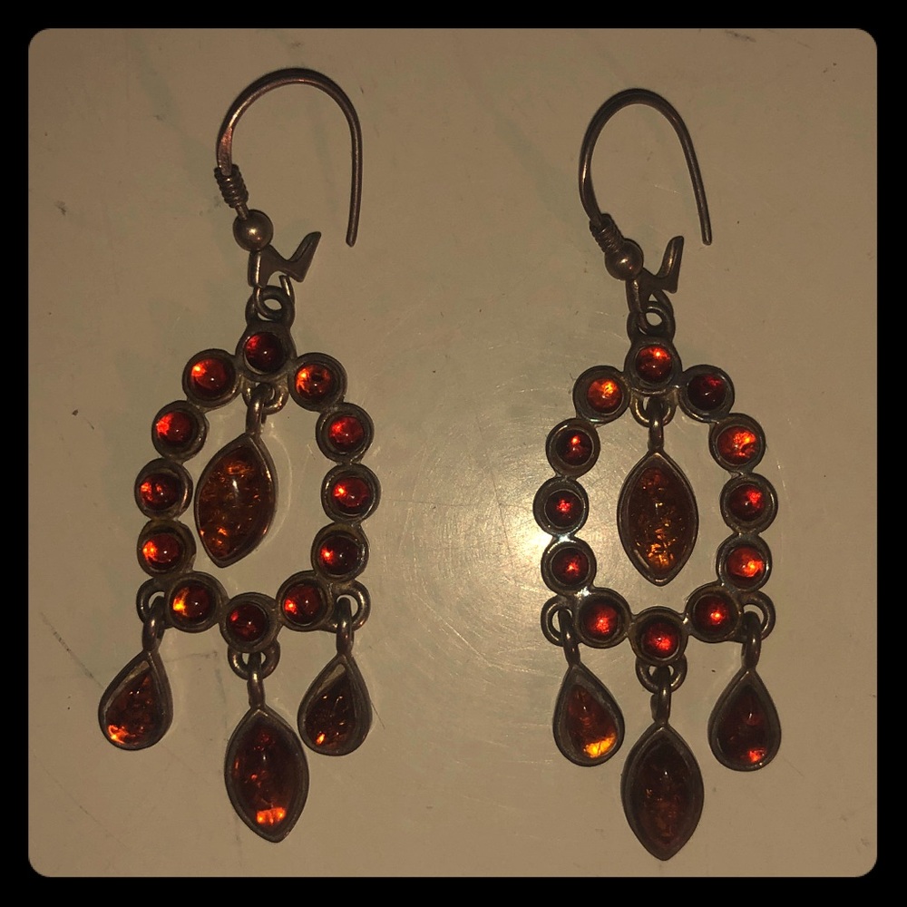 Brown stone earrings perhaps smoky quartz